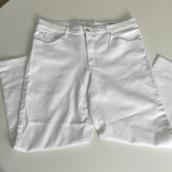 Ella Moss White High Rise Slim Straight Ankle Jean-Size 12 - Picture 10 of 15